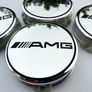 4x AMG SILVER Mercedes Benz 75mm Alloy Wheel Center Caps cap Hub Cover  E S C S CLK 75 Image 6
