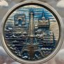 Vintage Brass Plate Paris Eifel Tower Image 3