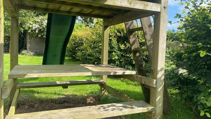 Playhouse slide/swing set
