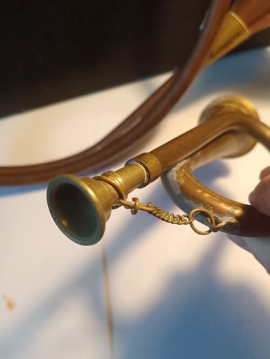 A Pair of Copper and Brass Horns