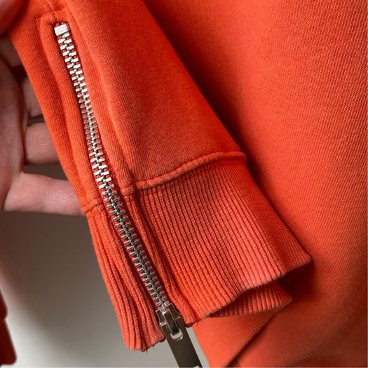 Mint Velvet Orange Side Zip Sweatshirt Cotton Blend  Size M