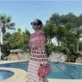 Zara Bloggers Insta Famous Pink Geometric Print Long Dress  Size XL UK 14 Image 3