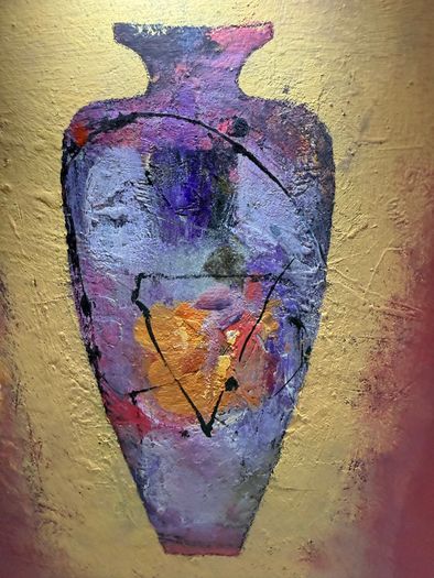 Derek Menary, Original Mixed Media Painting. Vessel Series (1991)