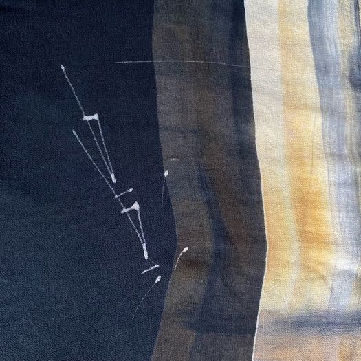 Vintage Veronique Didi Hand Painted 100% Pure Silk Scarf Signed Irish Wearable Art