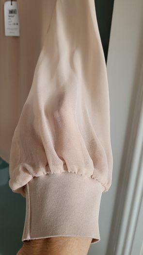 REISS Sandrine High neck semi sheer long sleeve top Sz M (Fit 10-12 UK) Bnwt Rrp 115