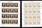 2003 Ireland Birth Centenaries of 50c Frank O'Connor &amp; 57c ETS Walton Commemorative Stamps Sheetlet Plate 1B1B1B Mint Never Hinged (MNH)