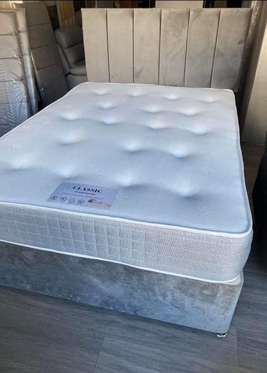 Double 4ft6 5ft King And 6ft Superking Sizes Divan Beds Instock. Tufted Mattresses And Optional Drawers Available