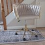 Beige Velvet and Gold Office Chair Image 5