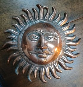 Copper Sun God Wall Hanging