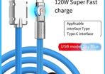 120W 6A 180 Degree Rotating Super Fast Charge Cable Mobile USB to Type C Charger For Samsung