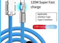 main image for ad 120W 6A 180 Degree Rotating Super Fast Charge Cable Mobile USB to Type C Charger For Samsung