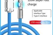 120W 6A 180 Degree Rotating Super Fast Charge Cable Mobile USB to Type C Charger For Samsung