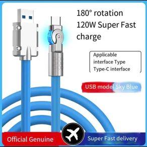 120W 6A 180 Degree Rotating Super Fast Charge Cable Mobile USB to Type C Charger For Samsung