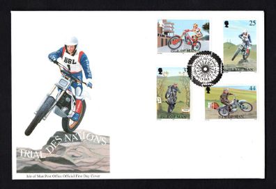 1997 Isle of Man F.I.M. "Trial de Nations" Motorcycle Team Trials Commemorative Stamps First Day Cover (FDC)