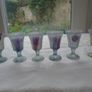 Italian Frosted Drip pattern Glass Decanter & Liquor Glasses Image 3