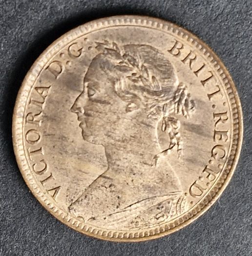 Fantastic 1890 Victoria Farthing coin with beautiful Luster