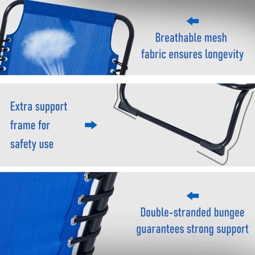 Folding Sun Lounger, 3 Positions (FREE SHIPPING)