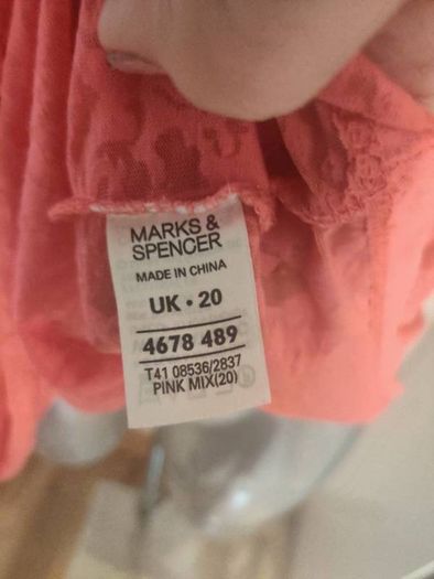 M&S pink top size UK20 EU48 Postage included