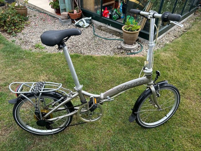 Folding adult bicycle.