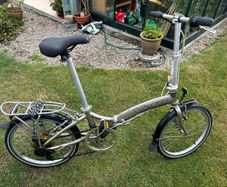 Folding adult bicycle.