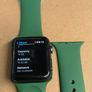 APPLE Watch Series 3 GPS LTE (Cellular) A1891- 42MM Black Aluminum Case with Green Band Image 8