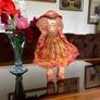20th Century Holly Hobbie Style Wall Decoration Plaster Glazed & Painted 3-D Image 3