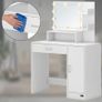 Dressing Table  with LED Lighting Mirror Drawer 3 Shelves Image 2