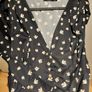 NASTY GAL - black silk dress with small flowers and vintage buttons Image 3