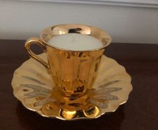Vintage Coffee Cup and Saucer Candle