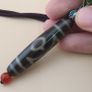 Vintage 2 Eyes Himalayan Tibetan Unique Pattern Agate Dzi Bead Image 10