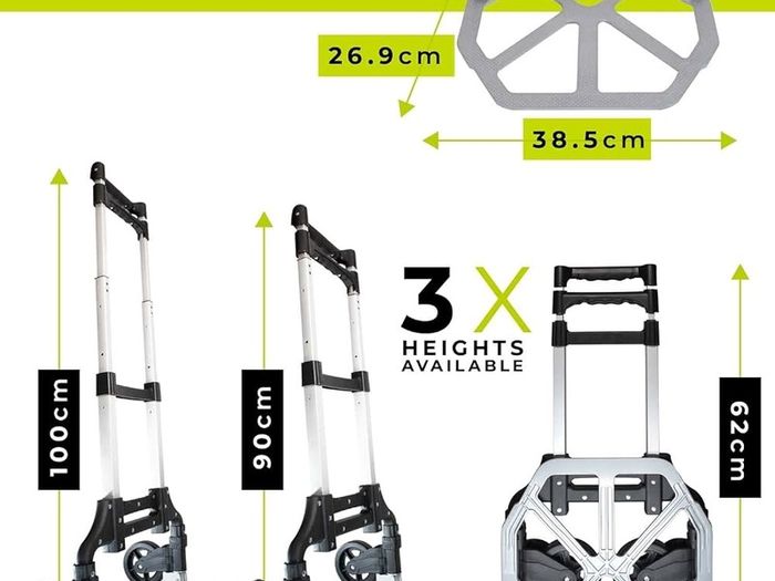 NEW SALE Heavy Duty Folding Hand Truck Aluminium Trolley Multi Purpose Barrow Sack Hand Truck 80KG Load Capacity
