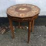 Ornate inlaid Chariot design side table with hidden compartment. Image 2