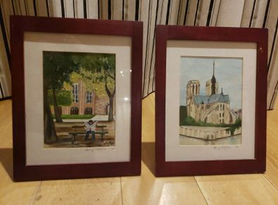 Pair of Paris oil painting