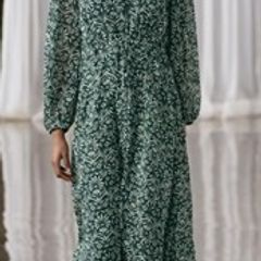 Zara Printed Long Sleeve Midi Dress