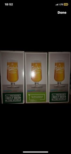 Carlsberg Pilsner pint beer glasses Brand new
