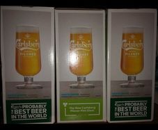 Carlsberg Pilsner pint beer glasses