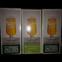 Carlsberg Pilsner pint beer glasses