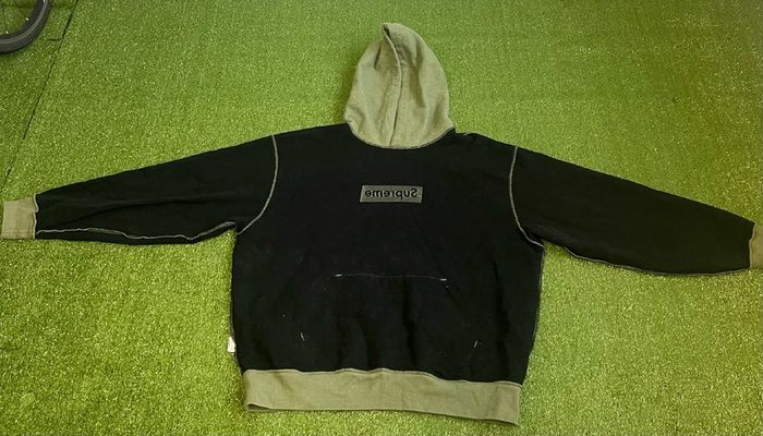 Authentic Supreme Inside Out Box Logo Hooded Sweatshirt Olive Green