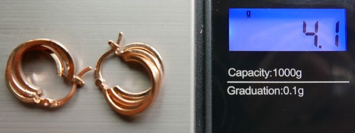 Vintage Gold Plated Triple Hoop Earrings