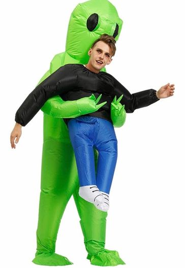 Inflatable Alien Costume, Fancy Dress Men Adult, Alien Abduction Costume, Mascot Party Costume Cosplay Outfit Adult