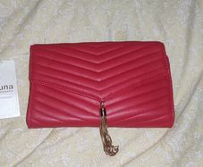 Red clutch bag