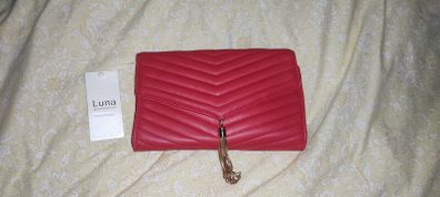 Red clutch bag
