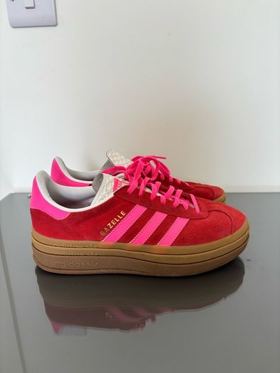 Adidas Gazelle Bold Platform Red and Pink