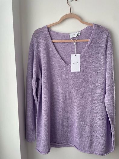 Vila pastel Lilac v neck top size 14 - New