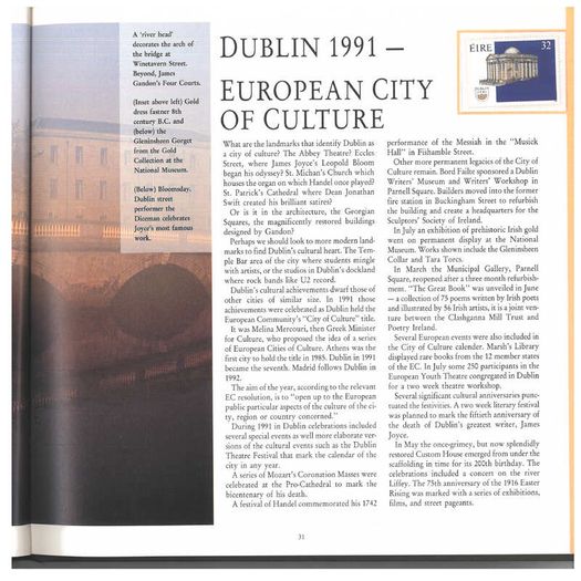 1989/90 Ireland The Irish Stamp Year Book with 48 images of contents