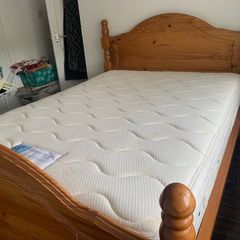 Heavy pine double bed frame