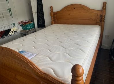 Heavy pine double bed frame