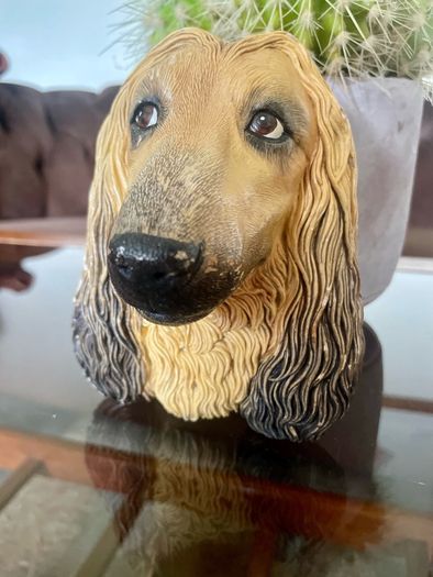 Vintage 20th Century Afghan Hound Chalkware Bust Legend Products
