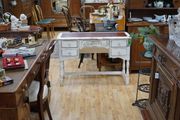 Vintage Shabby Chic Leather Top Desk