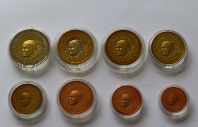 Pope John Paul II 2004 Vatican euro probe essai trial coins set | Specimen Pattern Prototype